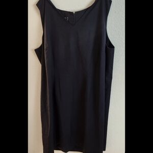 INC Woman Black Wool Sleeveless Modest Dress 24W Funeral Church Capsule